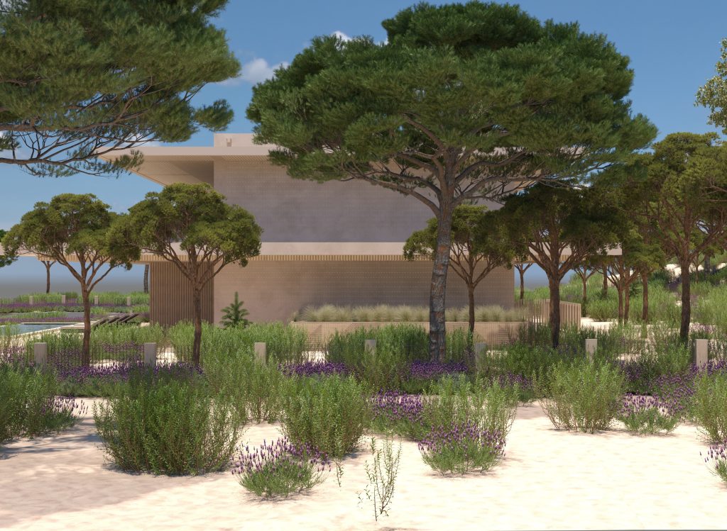 SAB359-3D-XREF_V1_Perspective_07-02-2025_View03 Luxury contemporary villa in Pinheirinho Comporta by Sabrab Architecture