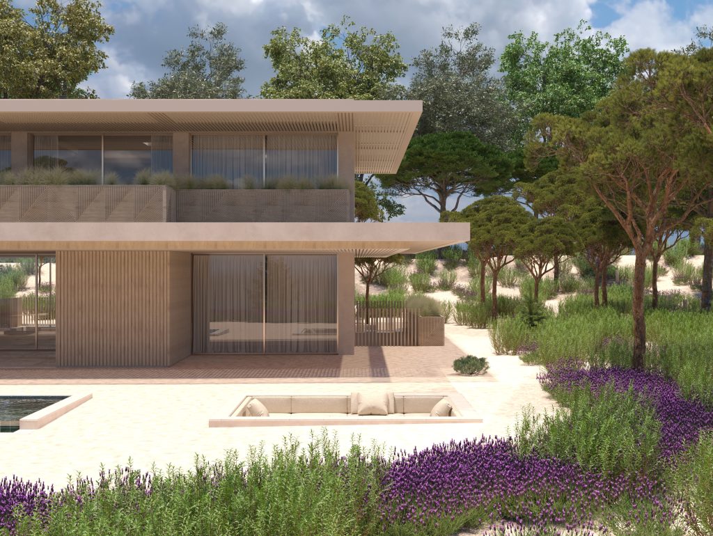 SAB359-3D-XREF_V1_Perspective_07-02-2025_View05 Luxury contemporary villa in Pinheirinho Comporta by Sabrab Architecture
