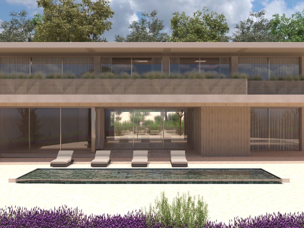 SAB359-3D-XREF_V1_Perspective_07-02-2025_View06 Luxury contemporary villa in Pinheirinho Comporta by Sabrab Architecture